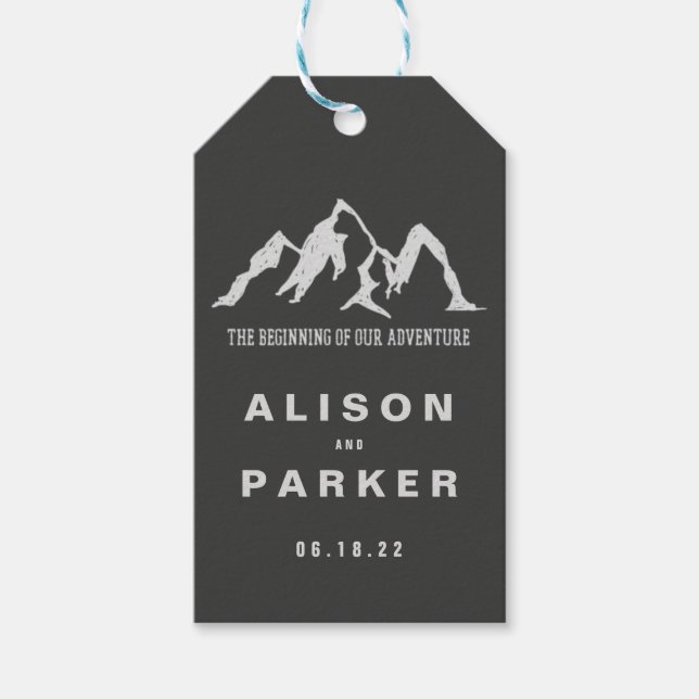 Etiqueta Para Presente o começo do nosso casamento de aventura (Frente)