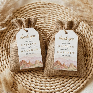 Etiqueta Para Presente O Conjunto de Casamento Watercolor Desert Range -