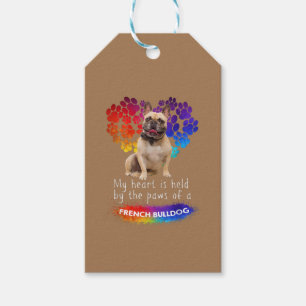 Etiqueta Para Presente O Meu Coração É Detido Pelas Patas De Um Bulldog F