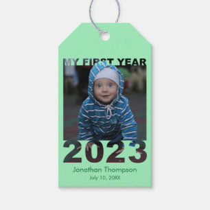 Etiqueta Para Presente O Meu Primeiro Ano 2023, O Bebê Moderno Cutout Fot