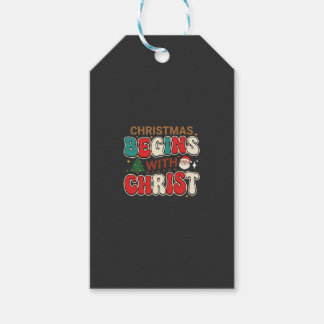 Etiqueta Para Presente O Natal Começa Com Cristo Retro Papai Noel