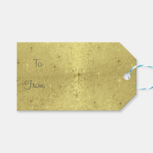 Etiqueta Para Presente O Natal dourado Stars Tag do presente de época