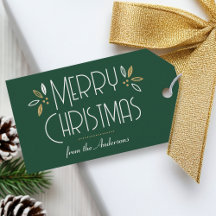 O Natal Elegante deixa branco verde personalizado 