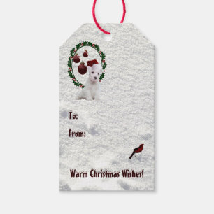 Etiqueta Para Presente O Natal morno do filhote de cachorro de Westie