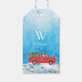 Etiqueta Para Presente O nome do seu filho Caminhão Vermelho de Papais no