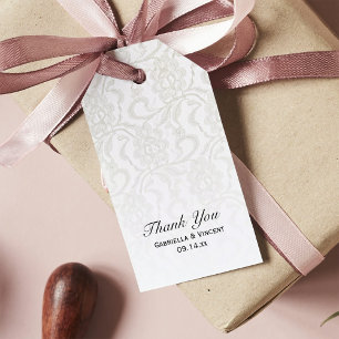 Etiqueta Para Presente O obrigado branco do casamento do laço você