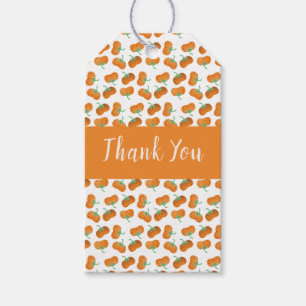 Etiqueta Para Presente O Padrão De Outono De Pumpkins Obrigado Laranja