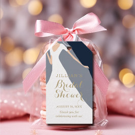 Etiqueta Para Presente O palhaço do Chá de panela Azul Marinho Obrigado