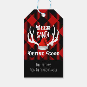 Etiqueta Para Presente O papai noel dos cervos define os bons Antlers da