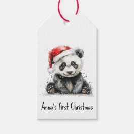 Etiqueta Para Presente O Primeiro Natal do Ursinho de Bambu, personalizad