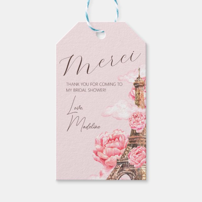 Etiqueta Para Presente Obrigada Paris Chá de Noiva (Frente)