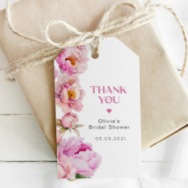 Etiqueta Para Presente Obrigada por comparecer ao chá de noiva das peônia