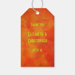 Etiqueta Para Presente Obrigado Abstrato moderna pintura em laranja
