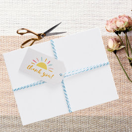 Etiqueta Para Presente Obrigado Amarelo