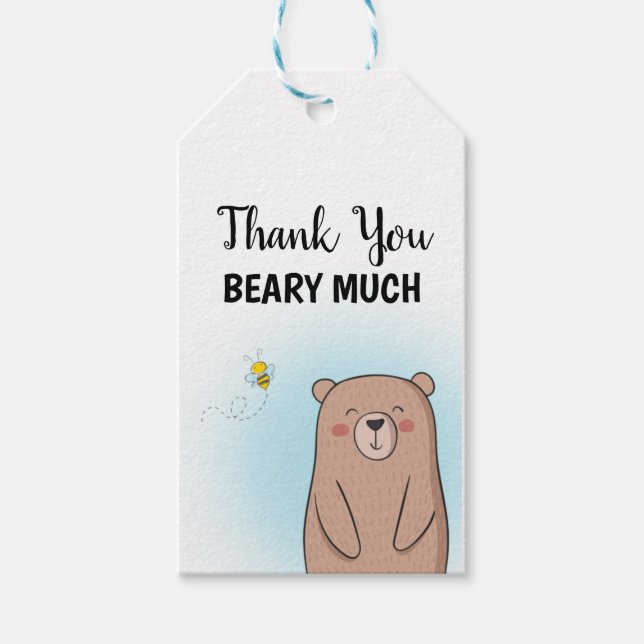 Etiqueta Para Presente Obrigado Beary Muitíssimo (Frente)