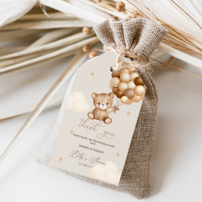 Etiqueta Para Presente Obrigado Beary Muitíssimo Chá de fraldas (Criador carregado)