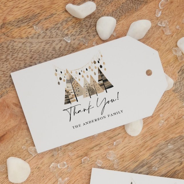 Etiqueta Para Presente Obrigado Boho Christmas (Criador carregado)