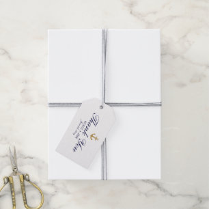 Etiqueta Para Presente obrigado branco náutico limpo elegante você Tag
