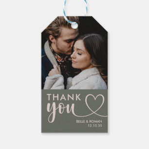 Etiqueta Para Presente Obrigado Calliografia Foto Verde Casamento