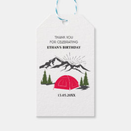 Etiqueta Para Presente Obrigado Camp Birthday Boy