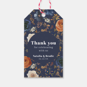 Etiqueta Para Presente Obrigado Casamento Azul de Ferrugem