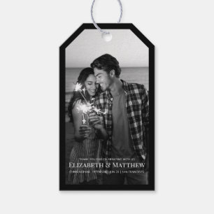 Etiqueta Para Presente Obrigado Casamento de Fotos Moderno e Simples