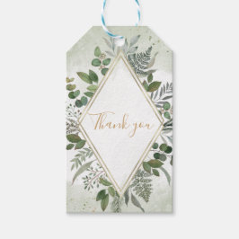 Etiqueta Para Presente Obrigado casamento geométrico boho verde sage