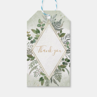 Etiqueta Para Presente Obrigado casamento geométrico boho verde sage