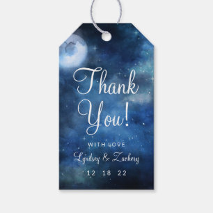 Etiqueta Para Presente Obrigado celestial do casamento da Lua cheia lunar