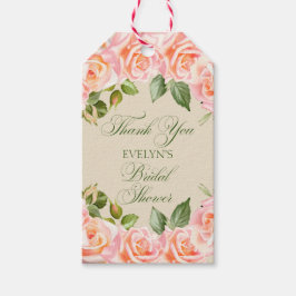 Etiqueta Para Presente Obrigado Chá de panela Rosa Watercolor