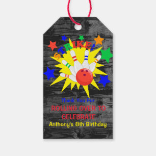 Etiqueta Para Presente Obrigado da festa de aniversário da boliche você