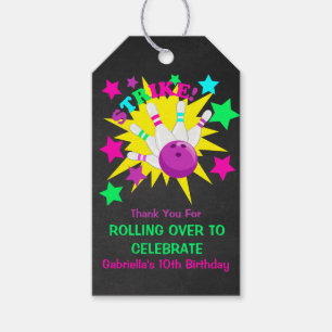 Etiqueta Para Presente Obrigado da festa de aniversário da boliche você