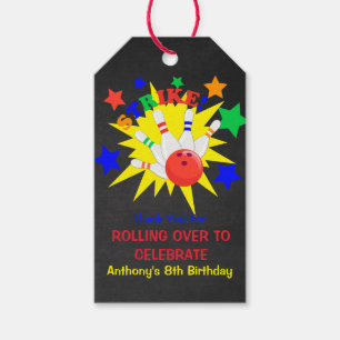 Etiqueta Para Presente Obrigado da festa de aniversário da boliche você
