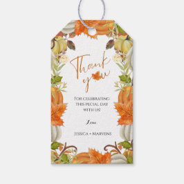 Etiqueta Para Presente Obrigado de abóbora de queda