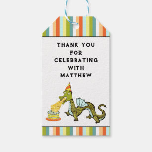 Etiqueta Para Presente obrigado de aniversário do Dragon
