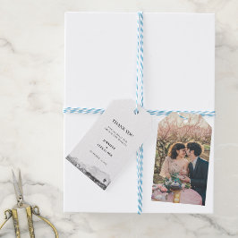 Etiqueta Para Presente Obrigado de aquarela russa você fotografa casament