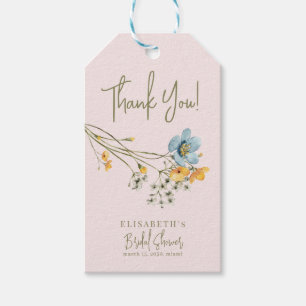 Etiqueta Para Presente Obrigado de buquê de flores silvestres