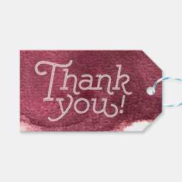 Etiqueta Para Presente Obrigado de casamento simples e pintado de marsala