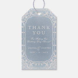 Etiqueta Para Presente Obrigado de casamento vintage romântico azul empoe