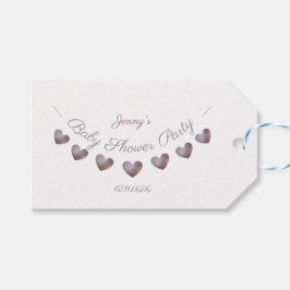 Etiqueta Para Presente obrigado de chá de fraldas roxo de bunda do coraçã