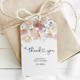 Etiqueta Para Presente Obrigado de flor silvestre de aquarela você marca