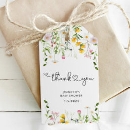 Etiqueta Para Presente Obrigado de flor silvestre de aquarela você marca