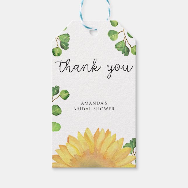 Etiqueta Para Presente Obrigado de girassol (Frente)