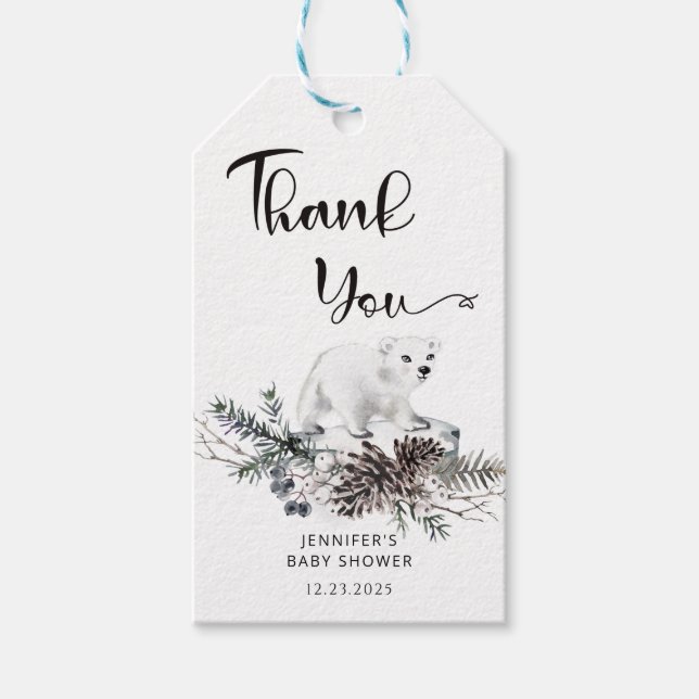 Etiqueta Para Presente Obrigado de inverno (Frente)