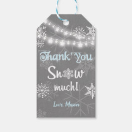 Etiqueta Para Presente Obrigado de inverno você neve muito favorita etiqu