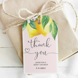 Etiqueta Para Presente Obrigado de limão rosa que você marca