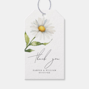 Etiqueta Para Presente Obrigado de margarida de aquarela