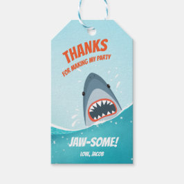 Etiqueta Para Presente Obrigado de tubarão, você marca o Piscina Bait Bir