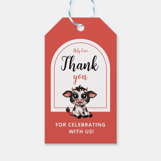 Etiqueta Para Presente obrigado de vaca santa (Frente)