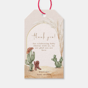 Etiqueta Para Presente Obrigado do Chá de fraldas Boho Cactus Arch Desert